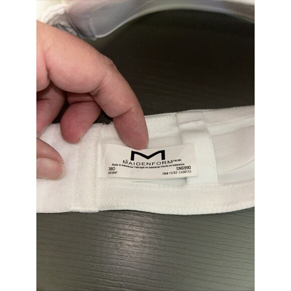 NWT Maidenform Women's White Stay Put Strapless Push Up Underwire Bra - 38D - Picture 6 of 7